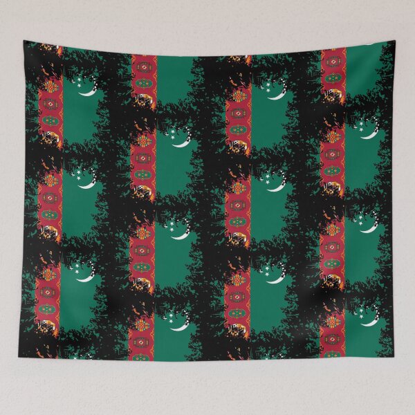 Item preview, Turkmenistan flag color splashes designed and sold by 1681830934131.