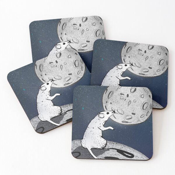 Item preview, The mouse looks at the moon, which looks like cheese designed and sold by zatmeniee.