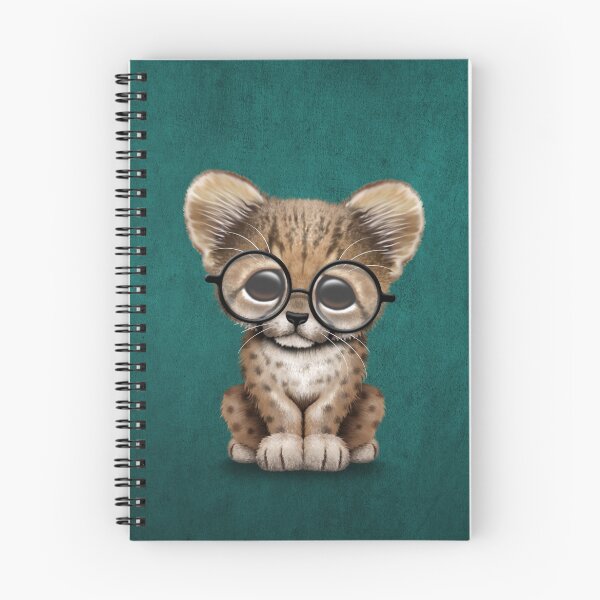 Item preview, Cute Cheetah Cub Wearing Glasses on Teal Blue designed and sold by JeffBartels.