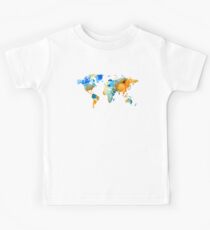 World Map Art - Map Of The World 14 - By Sharon Cummings Kids Tee