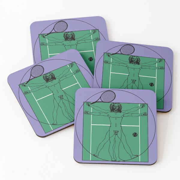 Artikelvorschau, Vitruvian Tennisspieler auf Wimbledon-Hintergrund entworfen und verkauft von EvieWoj.