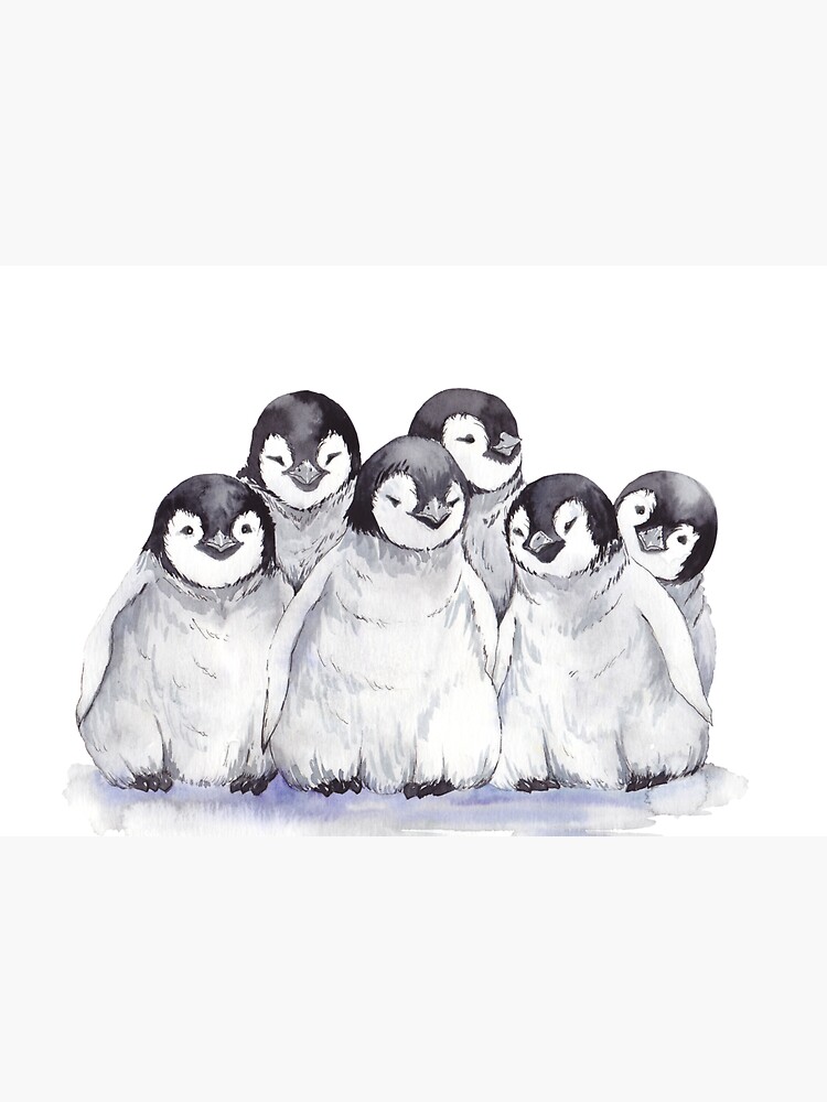 Cute gray baby penguins by jeannadano