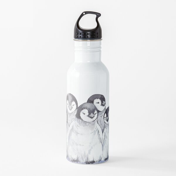 Cute gray baby penguins Water Bottle