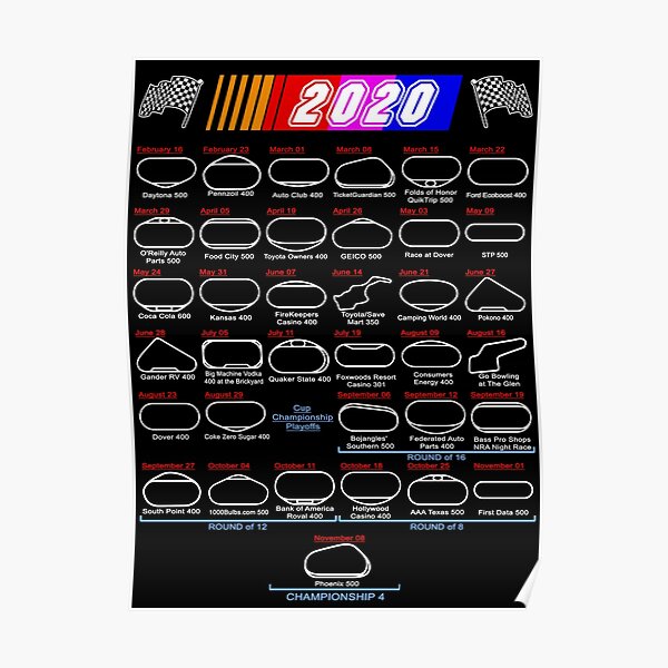 Schedule Nascar Cup Series 2020 Poster