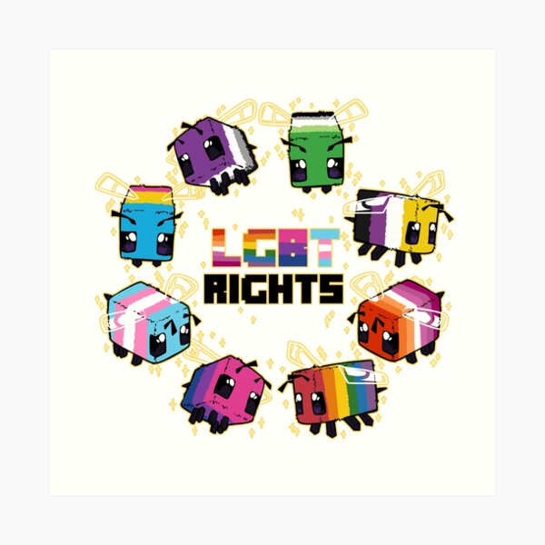 LGBT Minecraft Bees Art Print