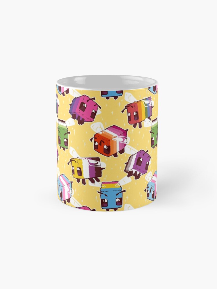 Alternate view of LGBT Minecraft Bees Mug