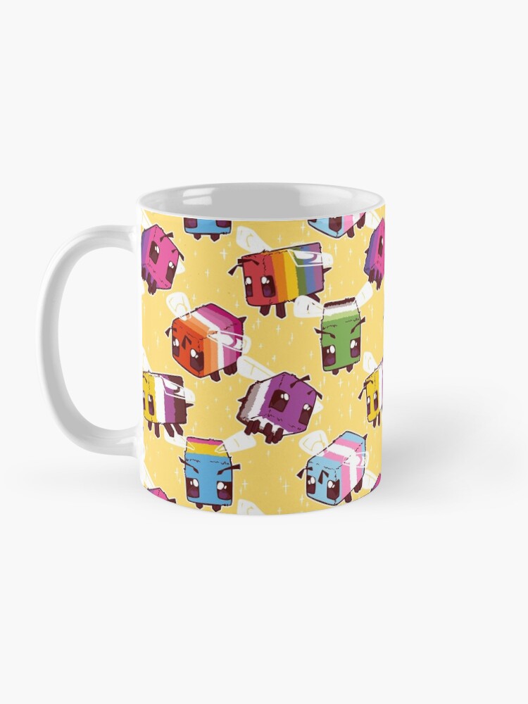 Alternate view of LGBT Minecraft Bees Mug