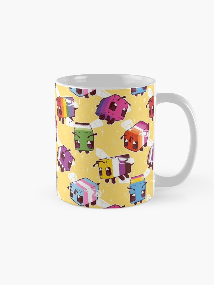 Alternate view of LGBT Minecraft Bees Mug