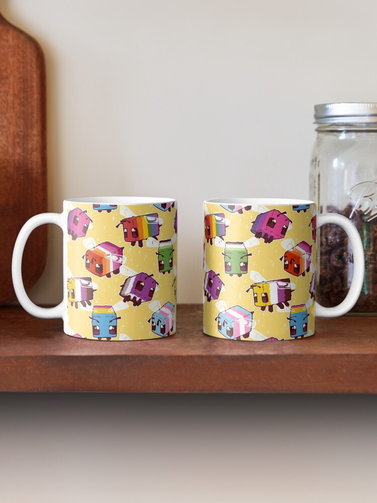 Alternate view of LGBT Minecraft Bees Mug