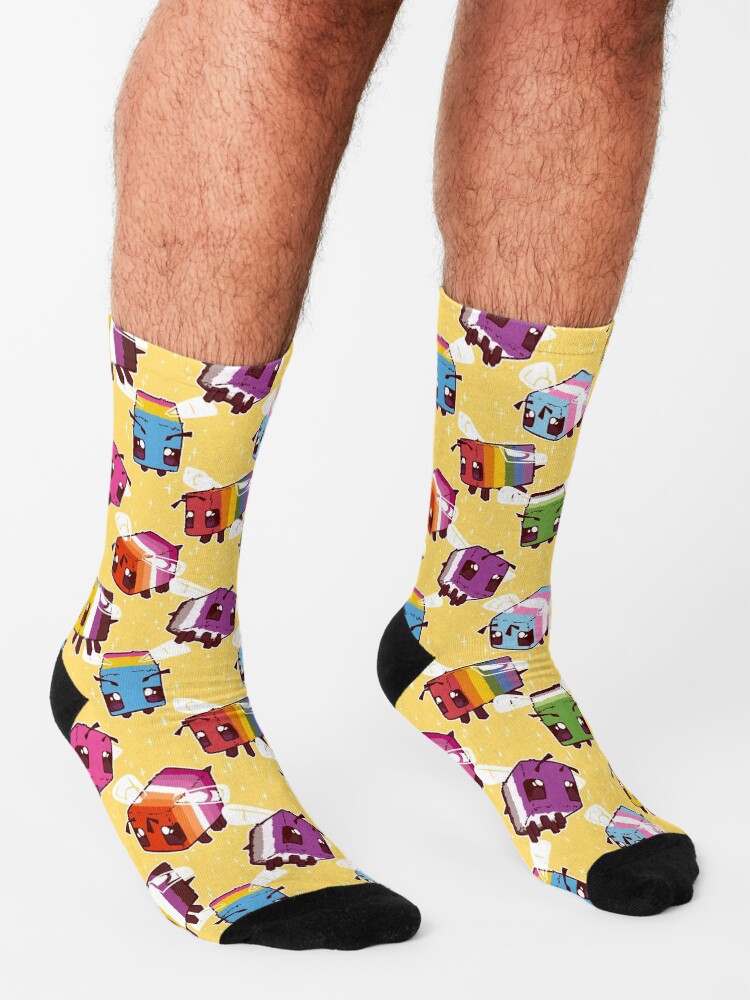 Alternate view of LGBT Minecraft Bees Socks