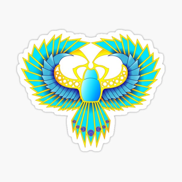 Blue Scarab Sticker