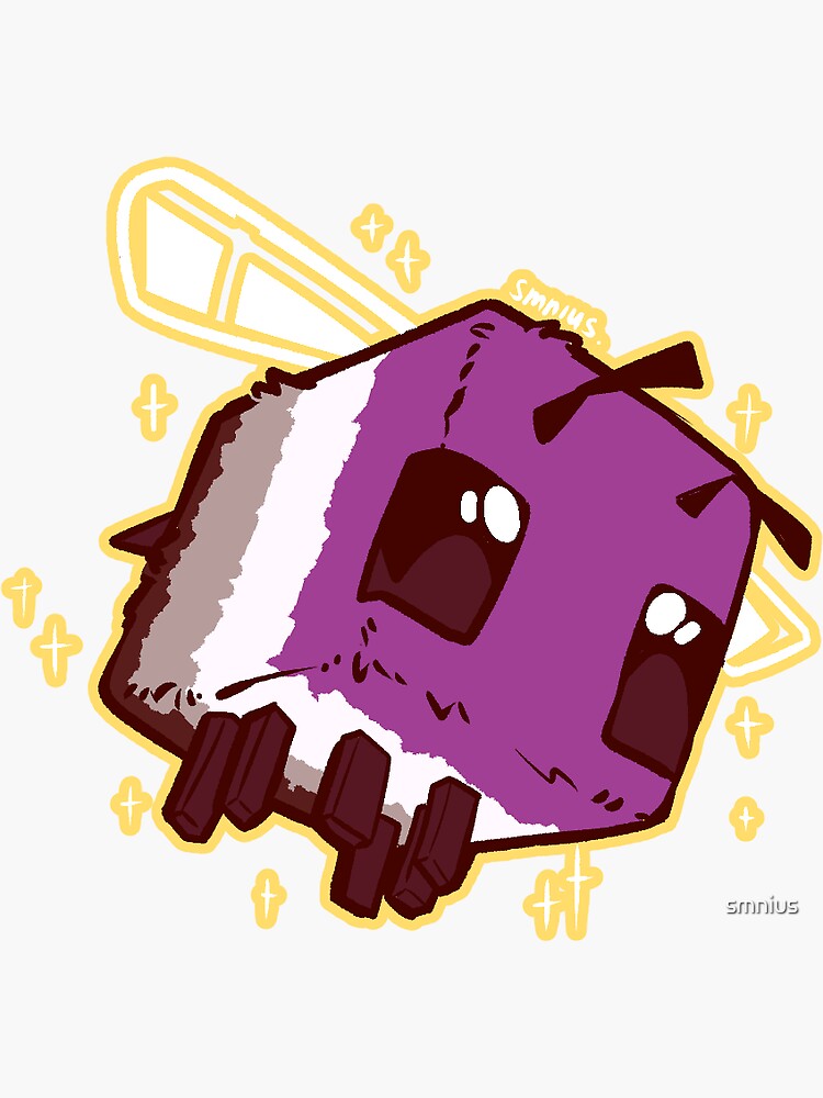  Asexual Pride Minecraft Bee Sticker by smnius Redbubble