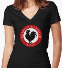 Black Rooster Italy Chianti Classico Women's Fitted V-Neck T-Shirt