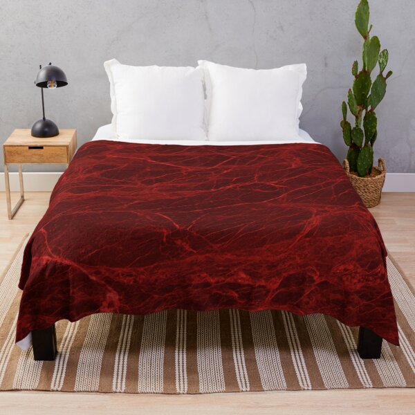 Crimson Verde Marble Throw Blanket