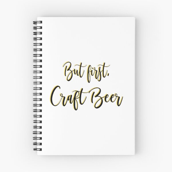 Item preview, But First Craft Beer text in black and yellow outline, written in calligraphy brush stroke text. designed and sold by mkopka.