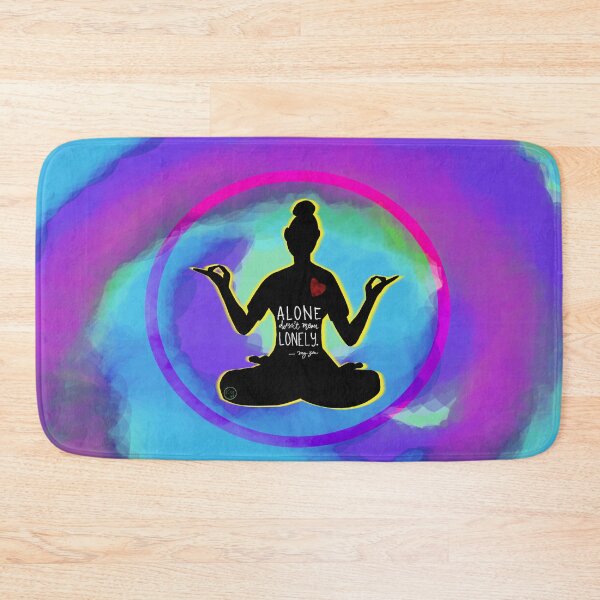 Item preview, Alone doesn't mean lonely yoga zen pose designed and sold by khadijlloyd.