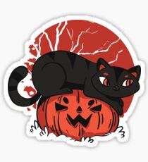 Black Cat Halloween Sticker