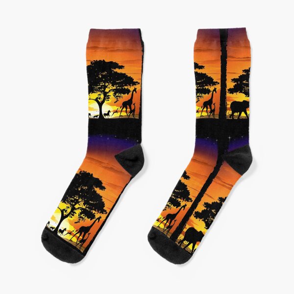 Item preview, Wild Animals on African Savanna Sunset  designed and sold by BluedarkArt.