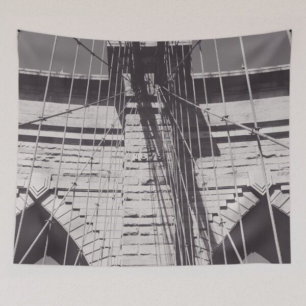 Item preview, Brooklyn bridge details, black & white, architecture photography, new york city, NYC,  city landscape designed and sold by Spallutos.
