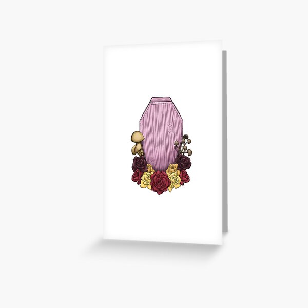 Powder Pink Coffin Greeting Card