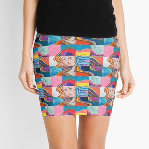 Modern Venus Botticelli Inspired Pop Art Mixed Media Mini Skirt