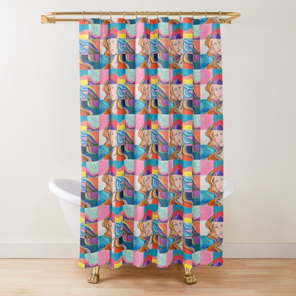 Modern Venus Botticelli Inspired Pop Art Mixed Media Shower Curtain
