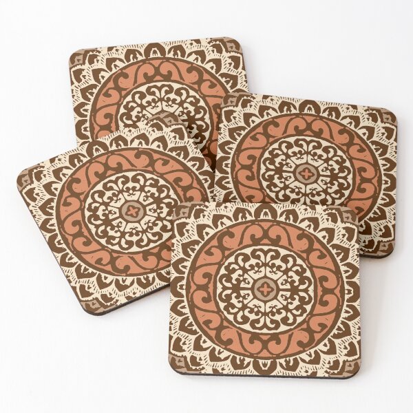 Item preview, Southwestern Sun Mandala Batik, Rust & Brown designed and sold by Marymarice.
