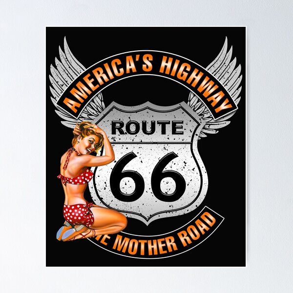 Item preview, Route 66 Mother Road Sexy PinUp designed and sold by LeoZitro.
