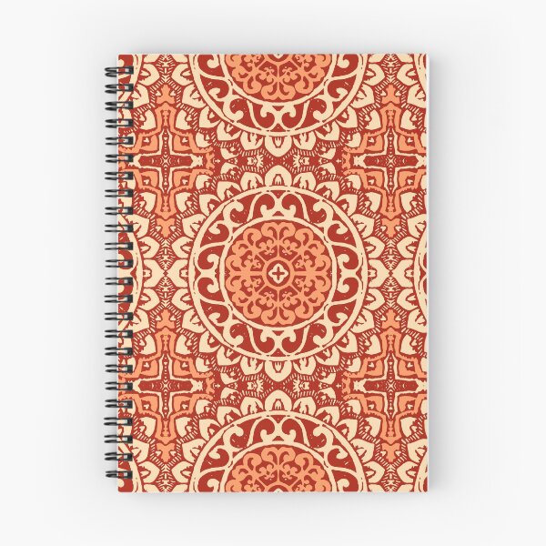 Item preview, Southwestern Sun Mandala Batik, Coral Orange   designed and sold by Marymarice.