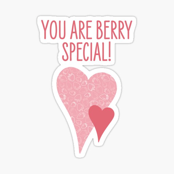 strawberry and cream - funny doodle fruit print Sticker
