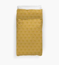 Dotted Scallop Pattern in Gold Duvet Cover