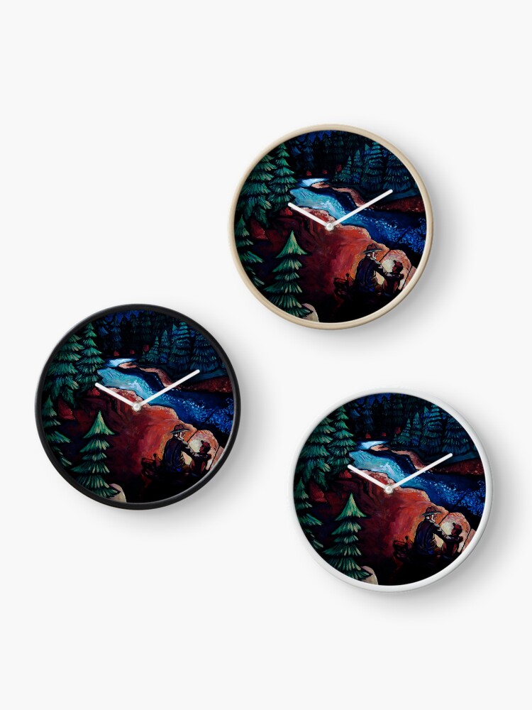 Thumbnail 3 of 4, Clock, "Fishing Trips" by Chad Elliott designed and sold by Wildermans.