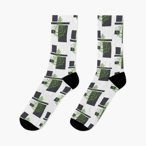 Item preview, Modern dark green squares green flourish element designed and sold by Lilith-Designs.