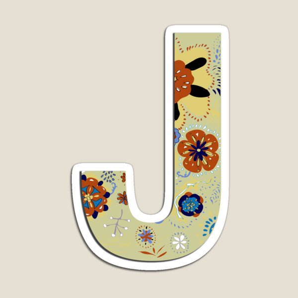 Monogram letter J Magnet