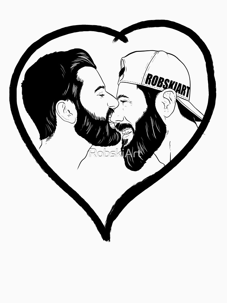 Love is Love - the kiss - black lines by RobskiArt