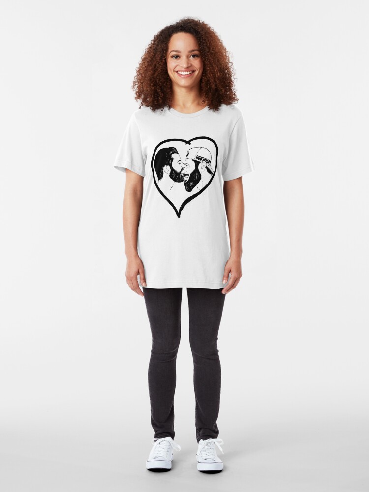 Alternate view of Love is Love - the kiss - black lines Slim Fit T-Shirt