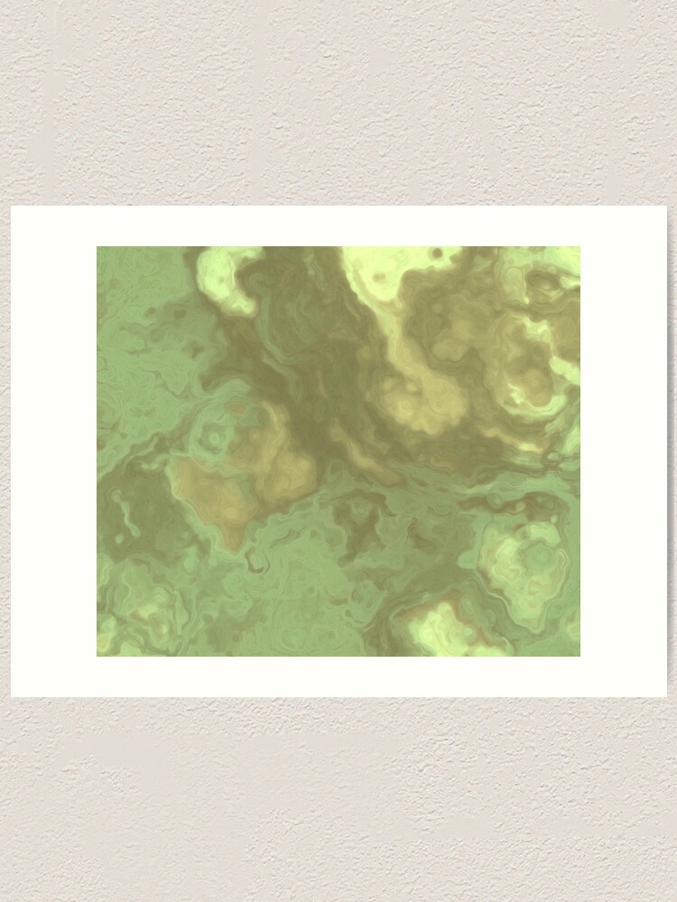Thumbnail 1 of 3, Art Print, Light Green Fluid designed and sold by brupelo.