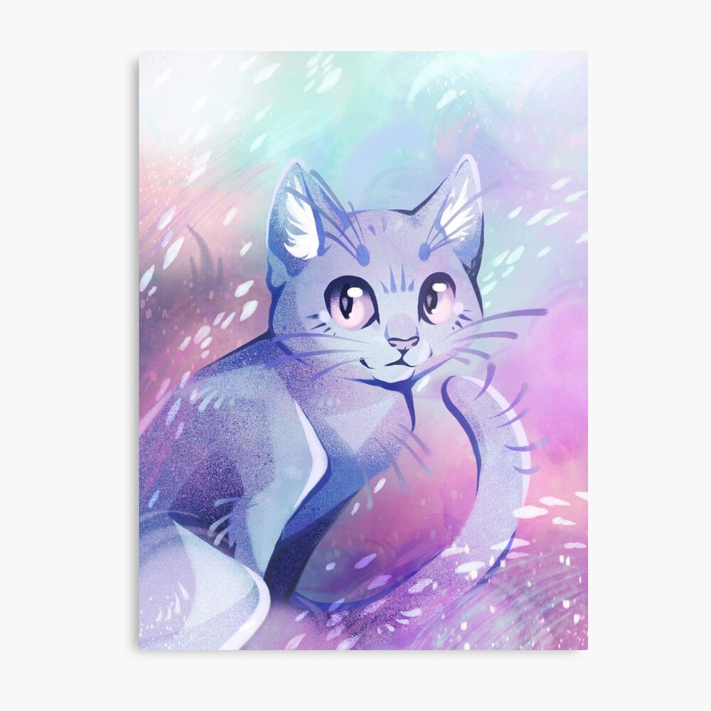 Lámina metálica «Pastel Dreams - adorable gato de dibujos animados en colores  pastel de ensueño» de ShinePaw | Redbubble