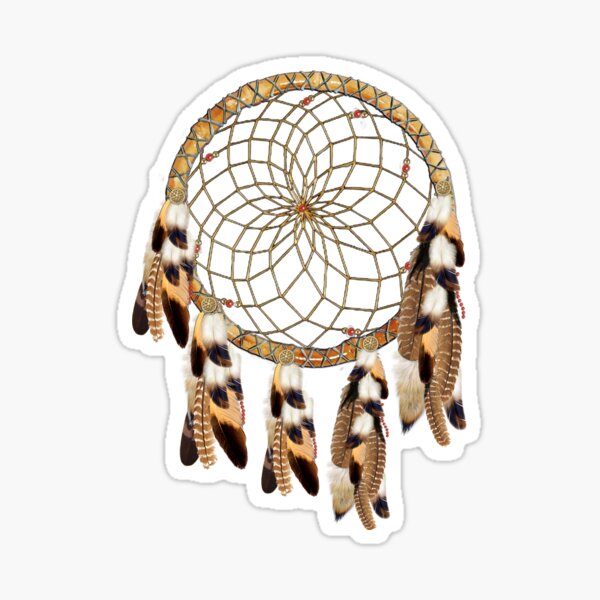 Brown Pelican or Hawk Dream Catcher Sticker