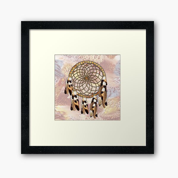 Brown Pelican or Hawk Dream Catcher Framed Art Print