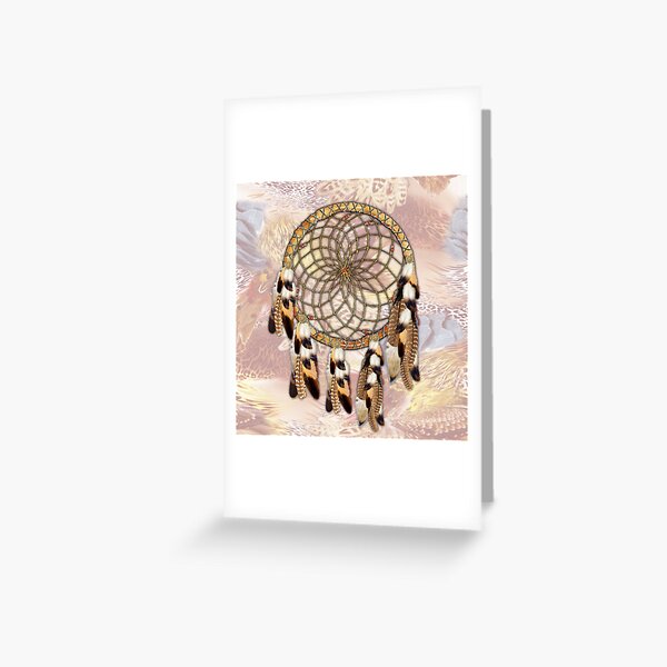 Brown Pelican or Hawk Dream Catcher Greeting Card