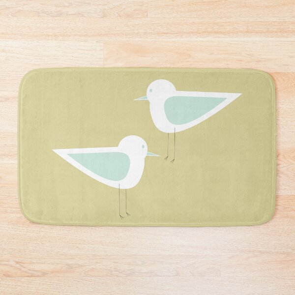 Item preview, Shorebird Pair in Sand and Sky Colors. Cute Minimalist Coastal Bird Design in Tan and Light Teal designed and sold by kierkegaard.