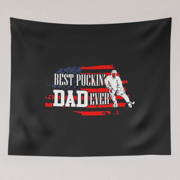 Item preview, Best Puckin Dad American Flag pride hockey dad funny gift designed and sold by hadleydesigns.