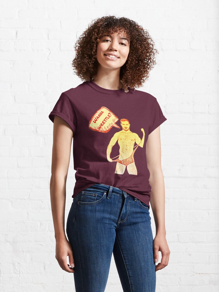 Alternate view of Wanna Wrestle? Classic T-Shirt