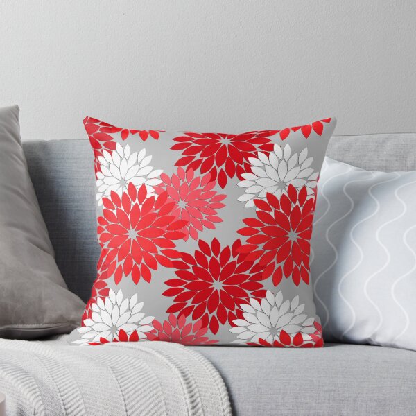 Item preview, Modern Floral Kimono Print, Coral Red and Gray  designed and sold by Marymarice.