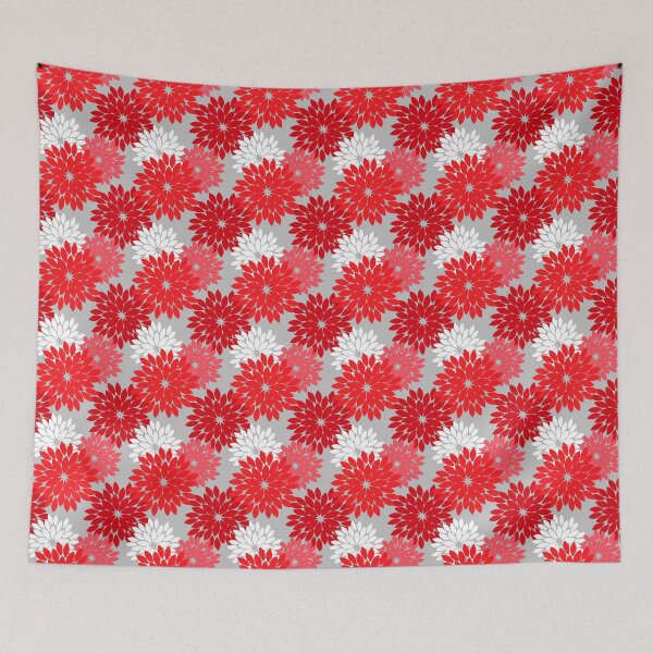 Item preview, Modern Floral Kimono Print, Coral Red and Gray  designed and sold by Marymarice.