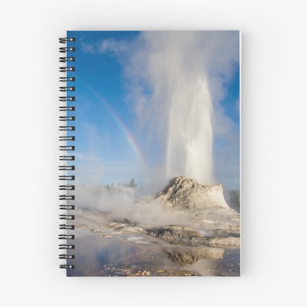 Item preview, Castle Geyser with Rainbow in the Upper Geyser Basin, Yellowstone National Park designed and sold by AvocaSpring.