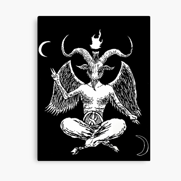 Canvas Painting Baphomet Print Satanic Goat Poster Eliphas - Temu