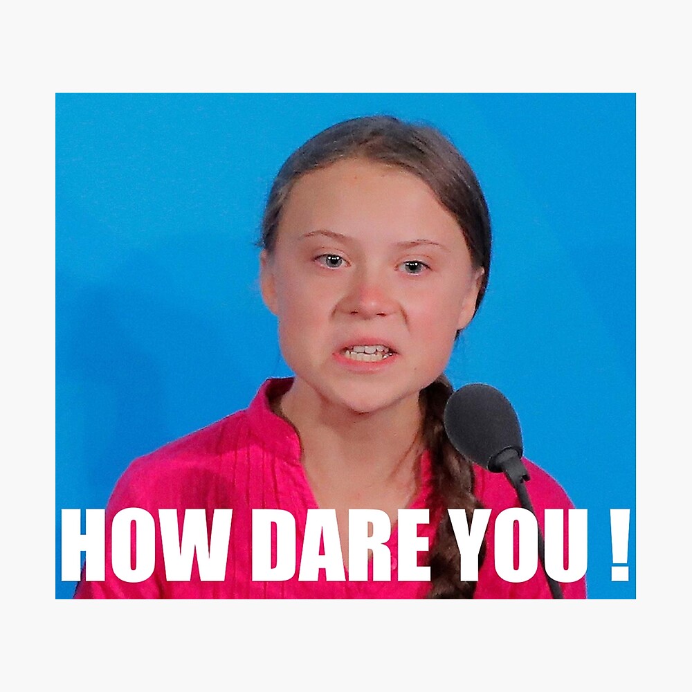 Poster « Greta Thunberg - How Dare You », par TCam | Redbubble