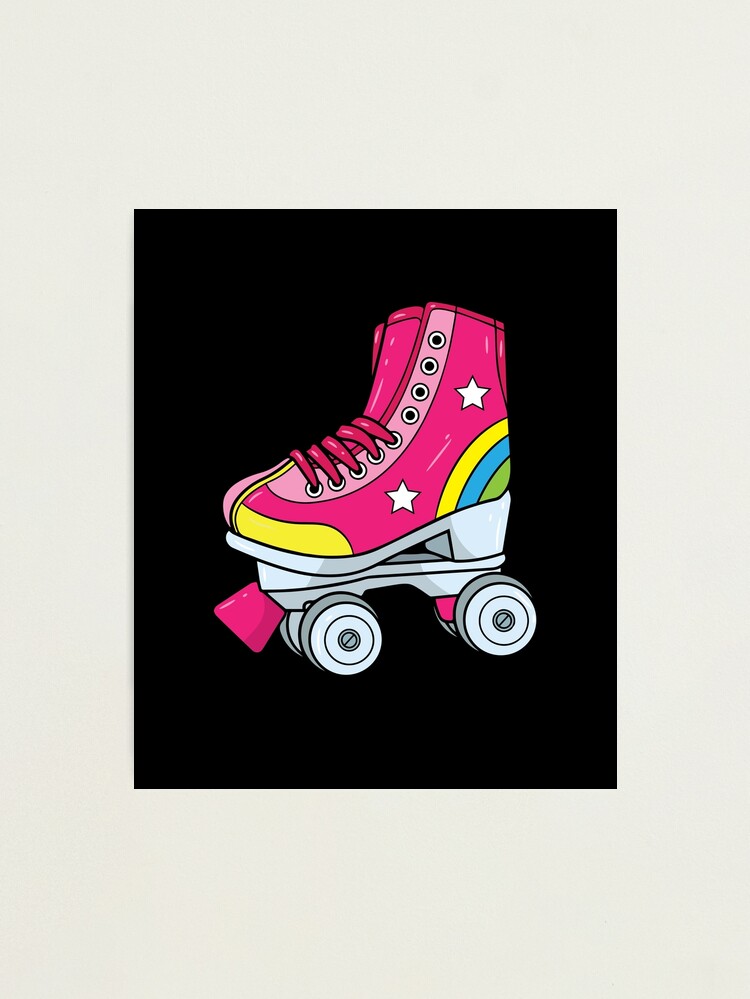 Roller skates - Pink roller skate with rainbow